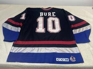 Pavel Bure Vancouver Canucks Blue Jersey Mens Xl Ccm Clean Sewn Shark Mic Orca